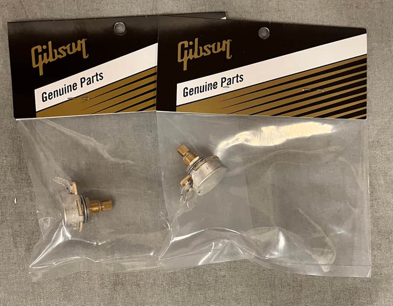 Gibson 500K Ohm Audio Taper Potentiometer Short Shaft (2) image 1