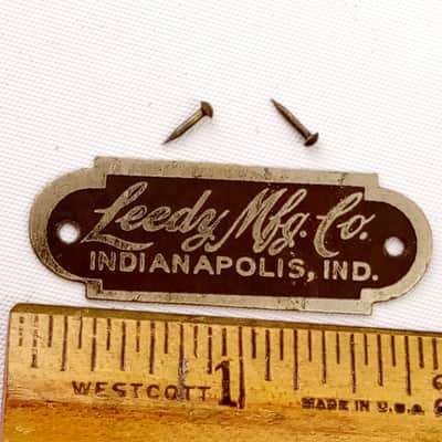 "Leedy Mfg Co Indianapolis Ind"Black/Silver Badge Wood Hoop-Tack Snare/Bass Drum image 1