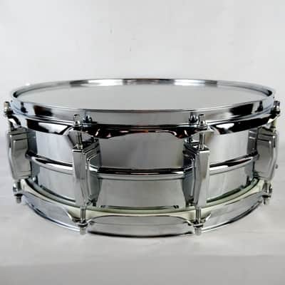Ludwig Supraphonic 5x14"Snare Drum B/O Badge 10Lug Vintage80s Aluminum/Chrome US image 6