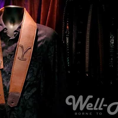 Well-Hung "Bunkhouse" - 3" wide padded guitar strap in saddle tan fabric image 7