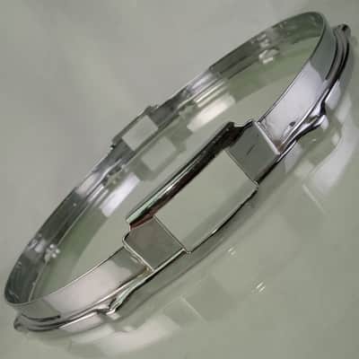Leedy 14" COB Broadway Resonant 2-Flange Snare Drum Rim/Hoop Chrome Brass Ludwig image 3