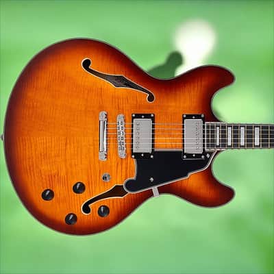 D'Angelico Premier DC Double Cutaway w/ stop-bar tailpiece, Dark Iced Tea Burst w/Gig Bag DAPDCDITBNS image 7