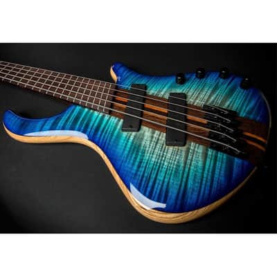Mayones Patriot 5 V-Frets 5-String Multi-Scale Bass Guitar (Trans Jeans Black 3-Tone Blue Burst Out) image 11