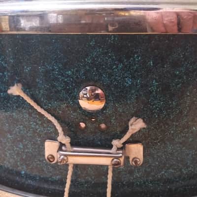 Raven Snare Drum 1960's Blue Sparkle w/Slingerland Snare Throw image 8