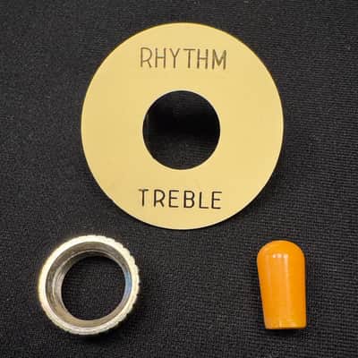 Gibson Burst Switch Upgrade Set UNAGED NOS Poker Chip Bakelite (Amber Catalin) Switch Tip and Heavy Knurled Switch Nut 1958 1959 non-relic image 2