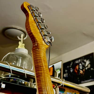 Vintage Guitars 30th Anniversary V72 Tele (SUPER FLAME MAPLE NECK) Boulevard Black image 11