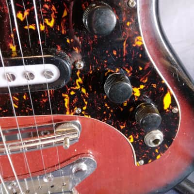 Kawai Vintage Made in Japan Offset Body Electric Guitar 1960s Red Burst image 9