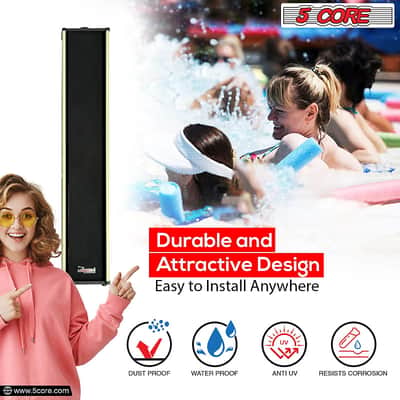 2PCS 5Core Outdoor Speakers Stereo In Wall Speaker Pair 300W Peak Passive Outside Surface Mount Wired Waterproof Patio House Garage Indoor Exterior Audio System Out Door Bocinas Para Casa-WS 30T 2 PCS image 19