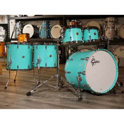 Gretsch USA Custom 5pc Drum Set Satin Seafoam Green image 1