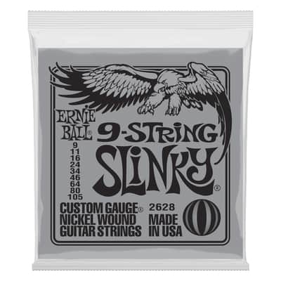 Ernie Ball 2628 9-String Electric Guitar Strings (9-105) Slinky image 1