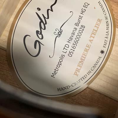Godin Metropolis LTD - Havana Burst HG EQ image 13