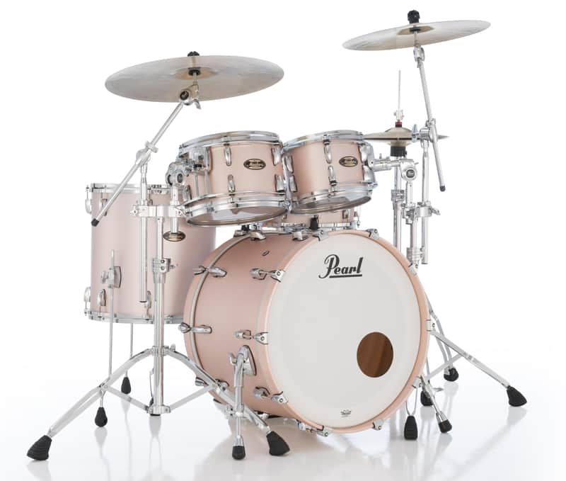 Pearl Masters Maple Gum 4-Piece Shell Pack Drum Kit - 22/16/12/10 - Satin Rose Gold image 1
