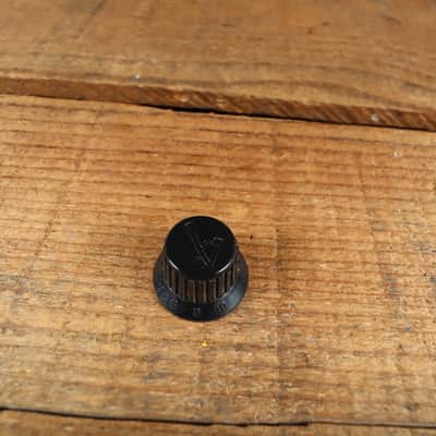 (1) Fender HM Strat Guitar "F" Logo Knob Black Japan Stratocaster Ribbed Volume Speed Tone image 2