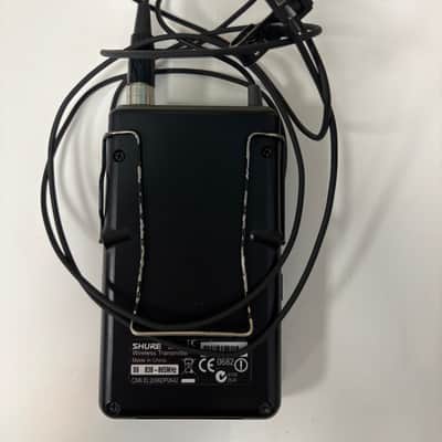 Shure SLX4 with SLX1 beltpack and Sennheiser ME104 cardioid tie clip mic 2005 - black steel with plastic beltpack image 8