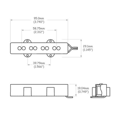 Quarter Pound Alnico 5 PJ Bass Neck and Bridge Pickup Set image 8