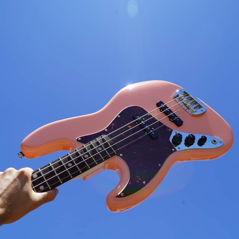G&L USA JB Sunset Coral Left Handed 4-String Electric Bass Guitar w/ Black Tolex Case (2022) image 1