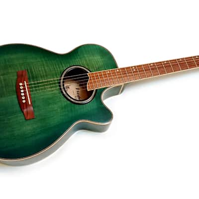Westfield Electro Acoustic Guitar TF656P Trans Green Burst 2003 image 2