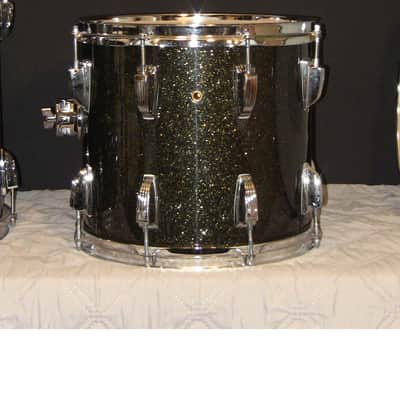 Ludwig 70's -90's Mixed lot of 3 drums in Black Galaxy Sparkle /True Black Glass Glitter image 2