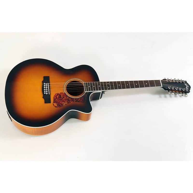 Guild F-2512CE Deluxe 12-String Cutaway Jumbo Acoustic-Electric Guitar Regular Antique Burst image 1