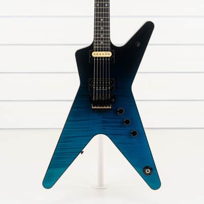 Dean Custom Shop USA ML Flame Top Floyd Firehouse Guitars Exclusive Electric Guitar, Ebony Fingerboard, Trans Blue Black Fade image 12