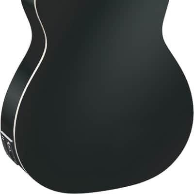 Ortega Guitars RCE141BK Family Series Pro Acoustic Electric Nylon Classical 6-String Guitar w/ Free Bag, Solid Canadian Engelmann Spruce Top and Mahogany Body, Black Gloss Finish image 2