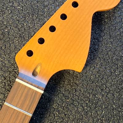Guitar Neck Roasted Maple, 24 Inch Scale (short scale) Rosewood Fretboard image 1