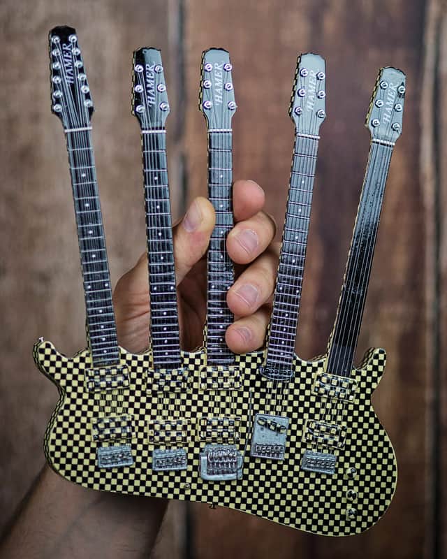 RICK NIELSEN Checkered Five-Neck Hamer Guitar Replica image 1