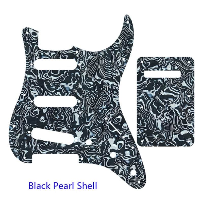 Guitar Pickguard With Back Plate Suit For USA/Mexico Fender Strat Standard SSS ST-Black Pearl Shell image 1
