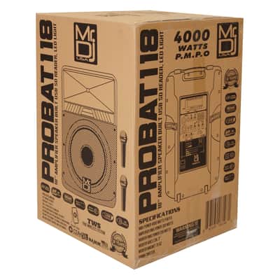 18" PA DJ 4000W Power Active Speaker Battery/Bluetooth/Amplifier/SD/USB/FM image 8