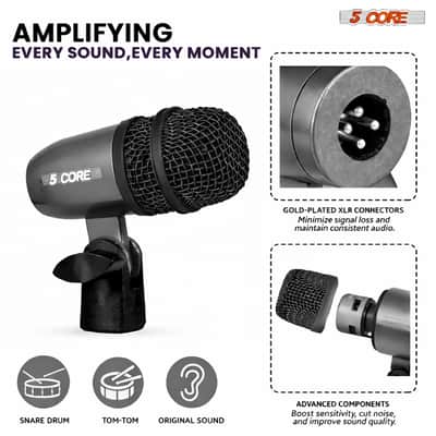 5 Core Conga Mic Snare Tom Microphone Drum Kit Condenser XLR Instrument Mics image 8
