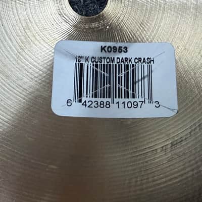 Zildjian 18" K Custom Dark Crash Cymbal Nice image 7