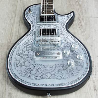 Zemaitis C24MF Casimere Metal Front Electric Guitar, Rosewood Fretboard, Gig Bag - Black image 4