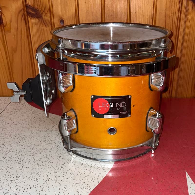 Legend Drums - 8" Tom w/ RIMS Mount- Rare Kaman Maple - USA - Amber Lacquer image 1