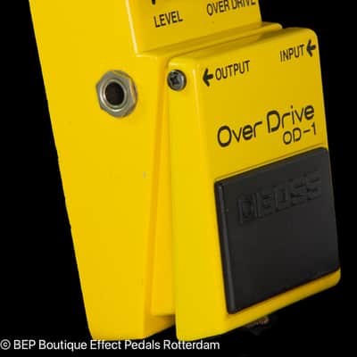 Boss OD-1 Overdrive 1980 Japan s/n 9600 Silver Screw, Long Dash with JRC4558D op amp image 2
