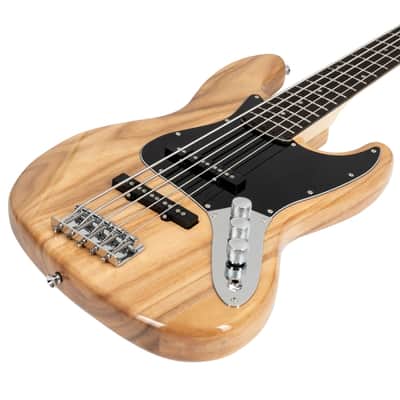 Glarry Burlywood GJazz Electric Full Size 5 String Bass Guitar image 7