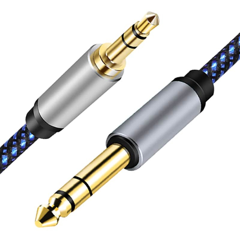 3.5mm to 6.35mm Stereo Audio Cable, 6.35mm 1/4" Male to 3.5mm 1/8" Male TRS Bidirectional Stereo Audio Cable Jack for Guitar, Laptop, Home Theater Devices, Speaker and Amplifiers (6m) image 1