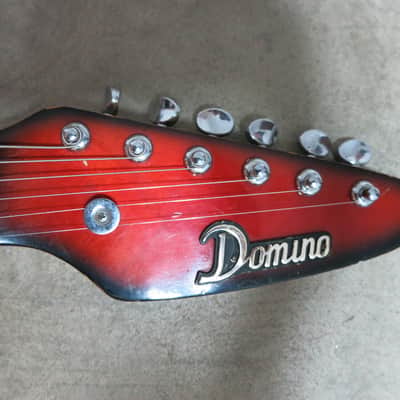 Vintage 1960s Teisco Phantom Guitar Del Rey Domino Great Shape Coffin Case image 7