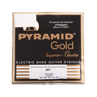 Pyramid Gold Flatwound Long Scale 5 String Bass Strings 45-126 image 1