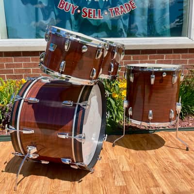 1970s Ludwig Big Beat 3-Ply Drum Set Mahogany Cortex 22/12/13/16 image 8