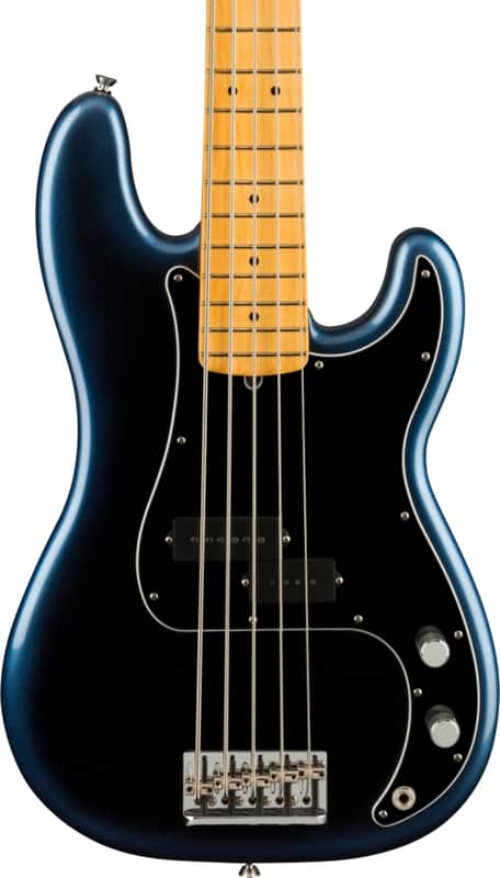 Fender American Professional II Precision Bass V 5-String Bass Guitar, Maple Fingerboard, Dark Night image 1