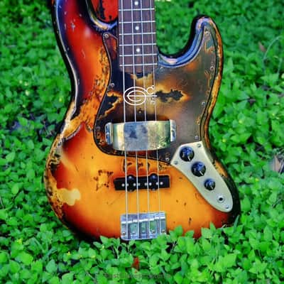 Fender Jazz Sunburst Bass Heavy Aged Relic by East Gloves Customs image 1