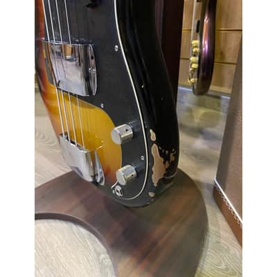Fender Custom Shop Precision Bass 1960 Relic 3TSB Black Pickguard image 5