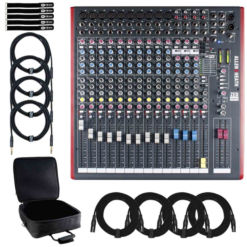 Allen & Heath ZED-16FX Multipurpose USB FX PA Live Mixer w Built In Effects & C image 1