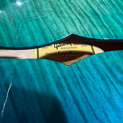 2018 Gibson Memphis ES-335 Block Figured Aquamarine image 4