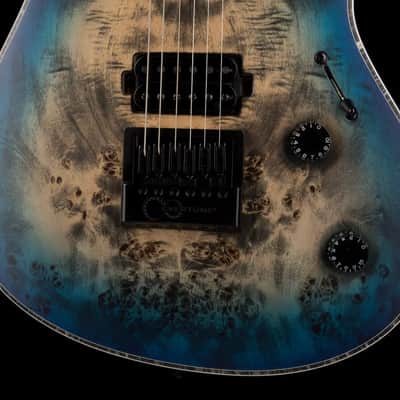 Mayones Regius 4Ever 6 String 3A Grade Eye Poplar Top Jeans Black Three Tone Blue Burst Satine Finish image 7