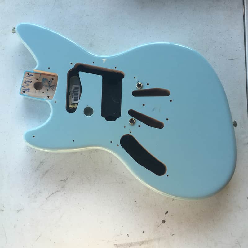 Lefty Fender Jagstang Sonic Blue 24” Short Scale Solid Guitar Body NOS Relic Custom Luthier Project image 1