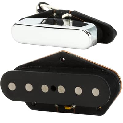 Fender Vintera '50s Vintage Telecaster Pickup Set Bundle with 12 Guitar Picks and Instrument Polishing Cloth - Black Bridge & Chrome Neck, Classic Tone & Style image 6