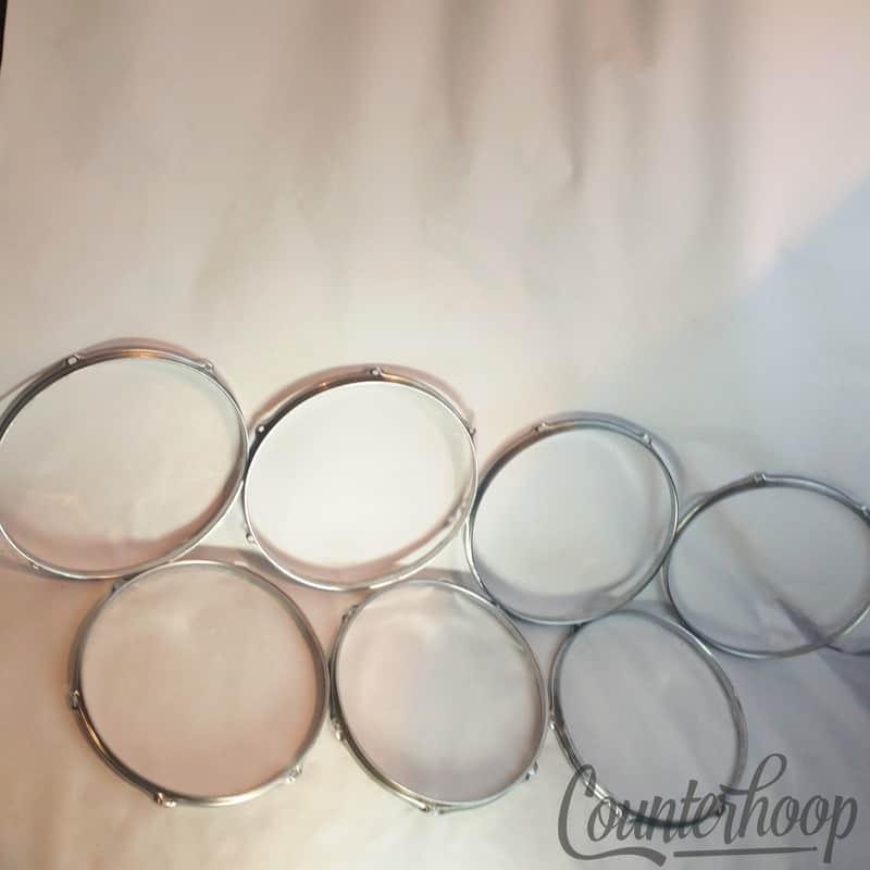 Pearl/Ludwig 7x 13" Tom Drum Rims/Hoops 6-Hole Batter/Resonant Triple Flange Lot image 1