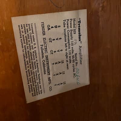 Fender Tremolux 5E9-A Narrow Panel 15-Watt 1x12" Guitar Combo  1956 image 6
