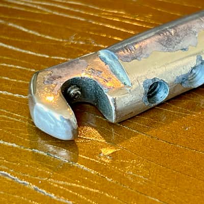 Original 1950s Gibson Les Paul Wraparound Stop Tailpiece Bridge Aluminum Nickel stoptail wraptail image 3